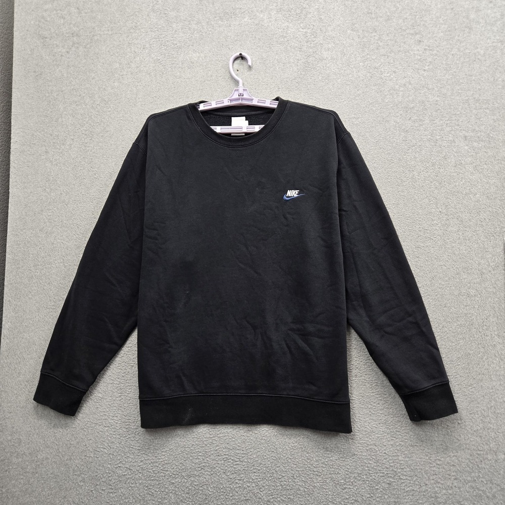 Nike Men‎ Sweatshirt XXL Black Embroidered Fleece Nike Swoosh Activewear Logo